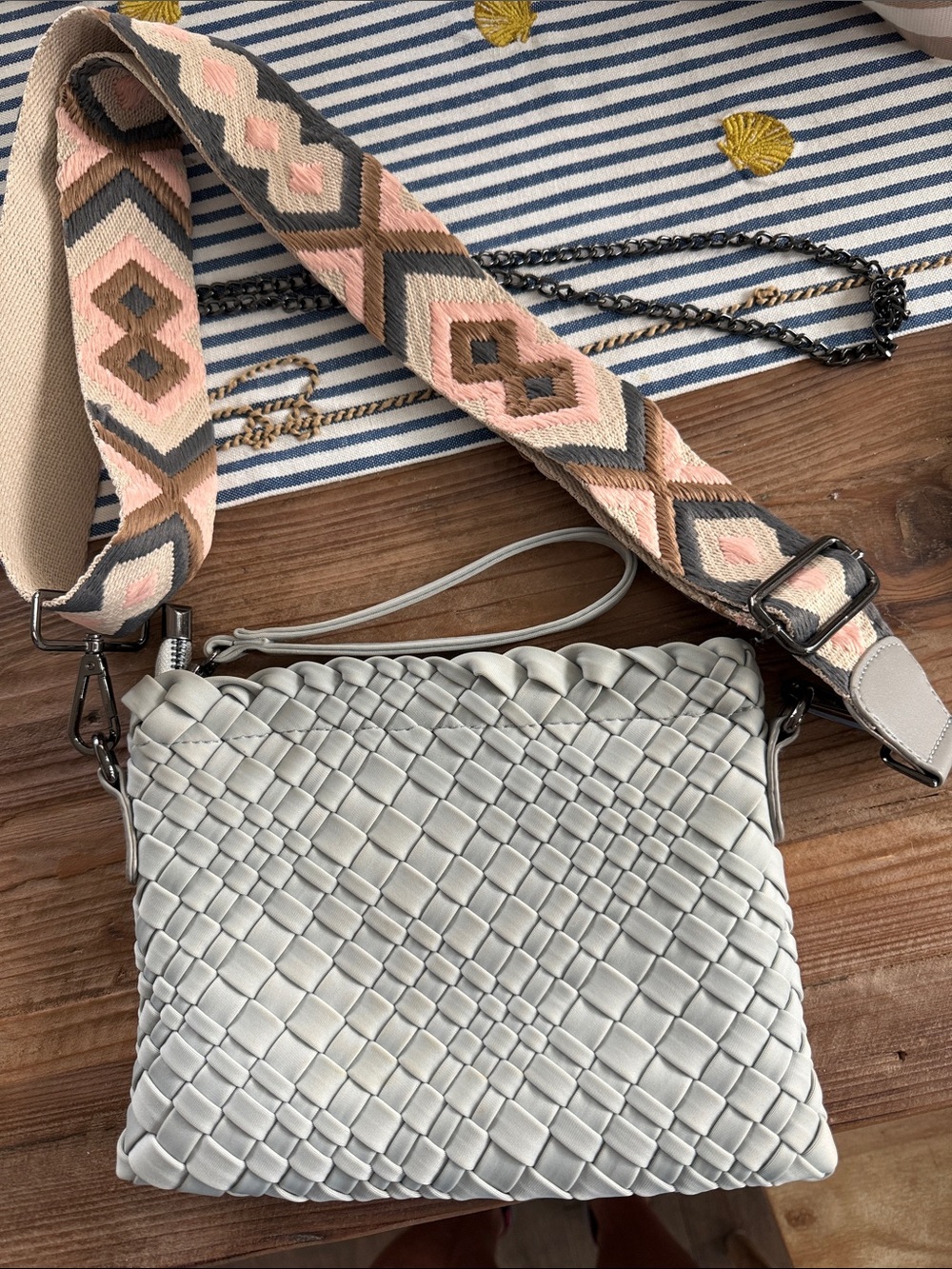 Prenelove Woven Crossbody Bag
